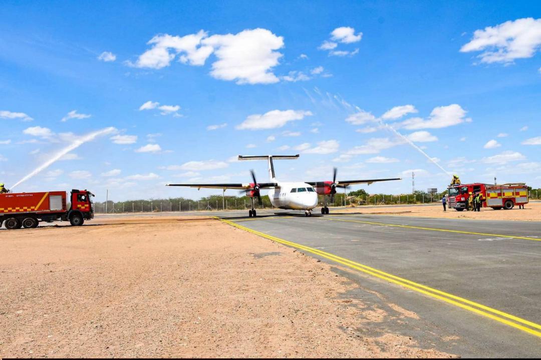 Skyward Airlines aircraft on the runway